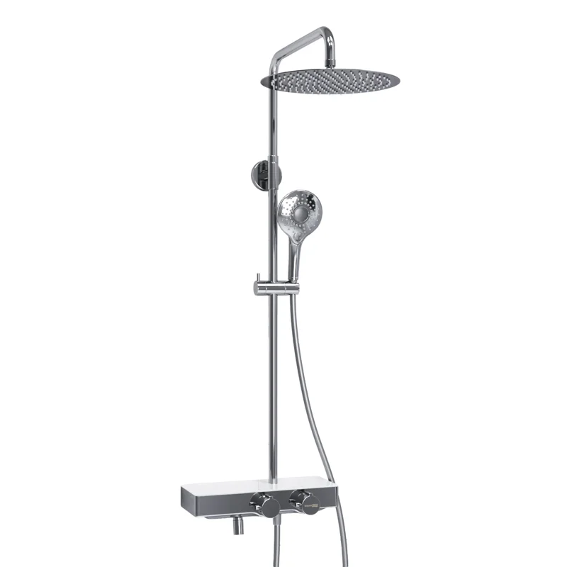 Душевая система WasserKRAFT A113.116.101.CH Thermo с термостатом Хром Белая