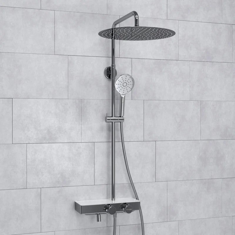 Душевая система WasserKRAFT A113.117.127.CH Thermo с термостатом Хром Белая