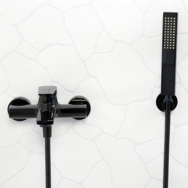 Смеситель WasserKRAFT 6601 для ванны и душа, черный глянец