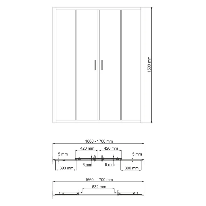 Шторка на ванну Wasserkraft Amper 29S02-170