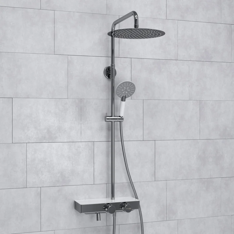 Душевая система WasserKRAFT A113.116.058.CH Thermo с термостатом Хром Белая