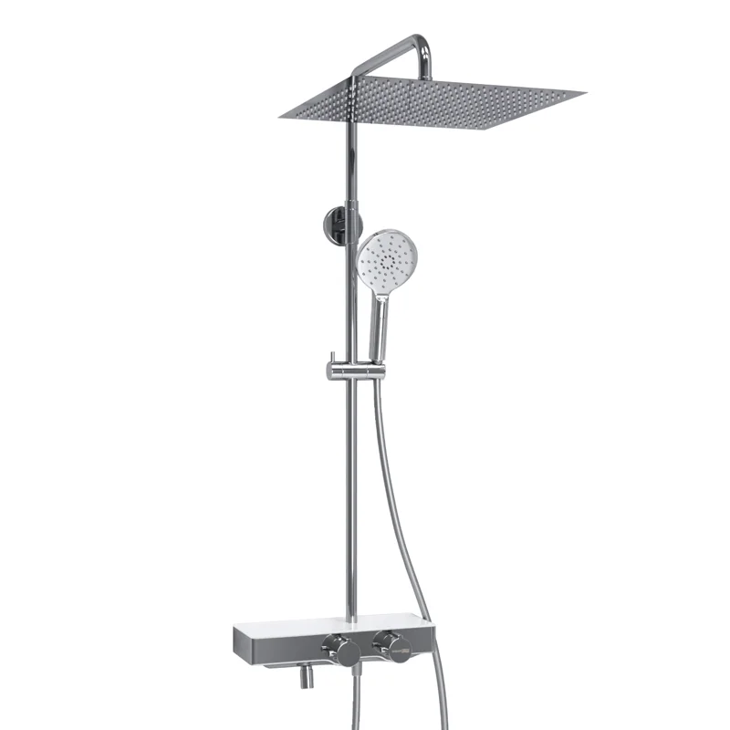 Душевая система WasserKRAFT A113.119.127.CH Thermo с термостатом Хром Белая