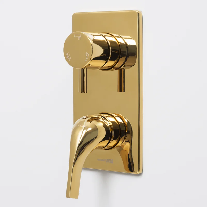 Смеситель скрытого монтажа WasserKRAFT 7171 для ванны и душа, глянцевое золото