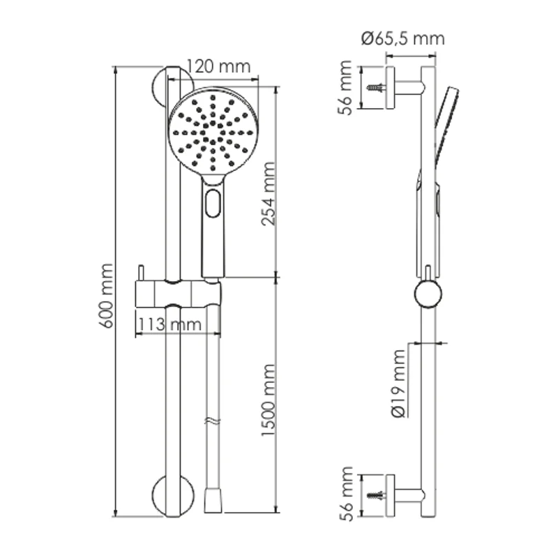 Душевой гарнитур WasserKRAFT A144, хром