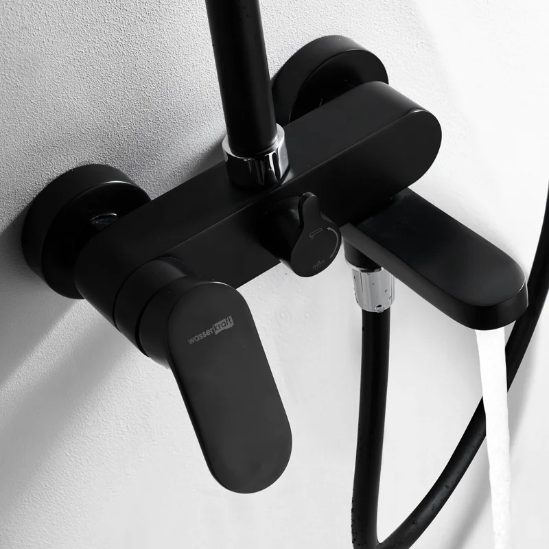 Душевая система WasserKRAFT Elbe A17401 Черная матовая