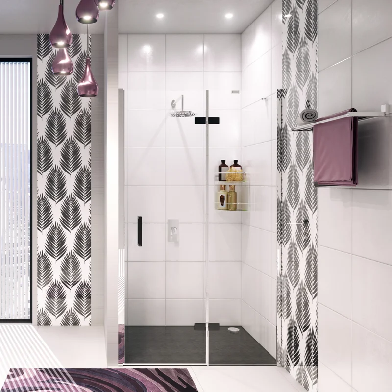 Душевая дверь WasserKRAFT Aller 120 R 10H05RBLACK профиль Хром стекло прозрачное
