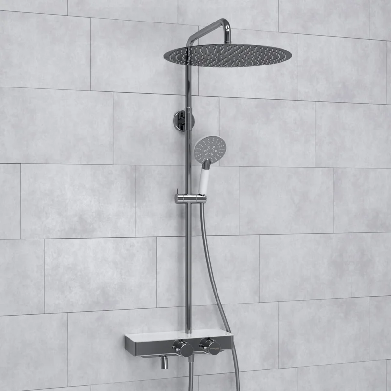 Душевая система WasserKRAFT A113.117.058.CH Thermo с термостатом Хром Белая