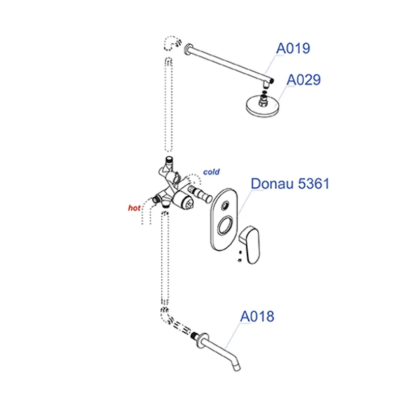 Душевая система WasserKRAFT A13029 Хром