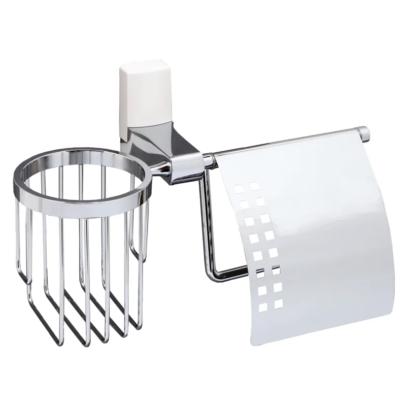 Держатель туалетной бумаги и освежителя воздуха WasserKRAFT Leine K-5059W с крышкой Хром