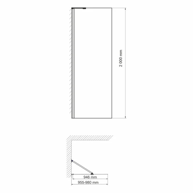 Душевая перегородка WasserKRAFT Aller 100 10H10-RP100 профиль Хром стекло прозрачное

