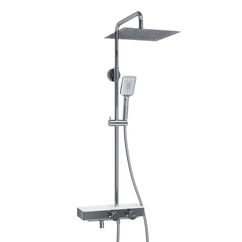 Душевая система WasserKRAFT A113.118.126.CH Thermo с термостатом Хром Белая