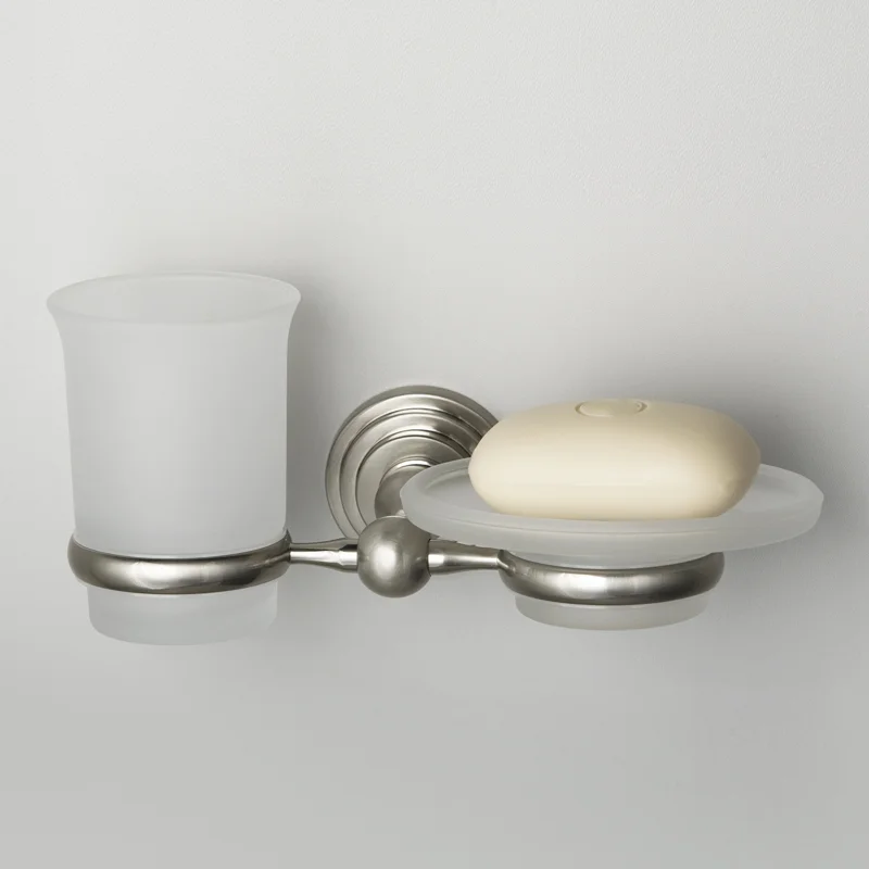 Стакан для зубных щеток с мыльницей WasserKRAFT Ammer K-7026 Хром матовый