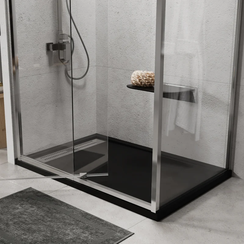 Душевой поддон WasserKRAFT Abens 20T 20T06, 120 х 80 см, черный матовый