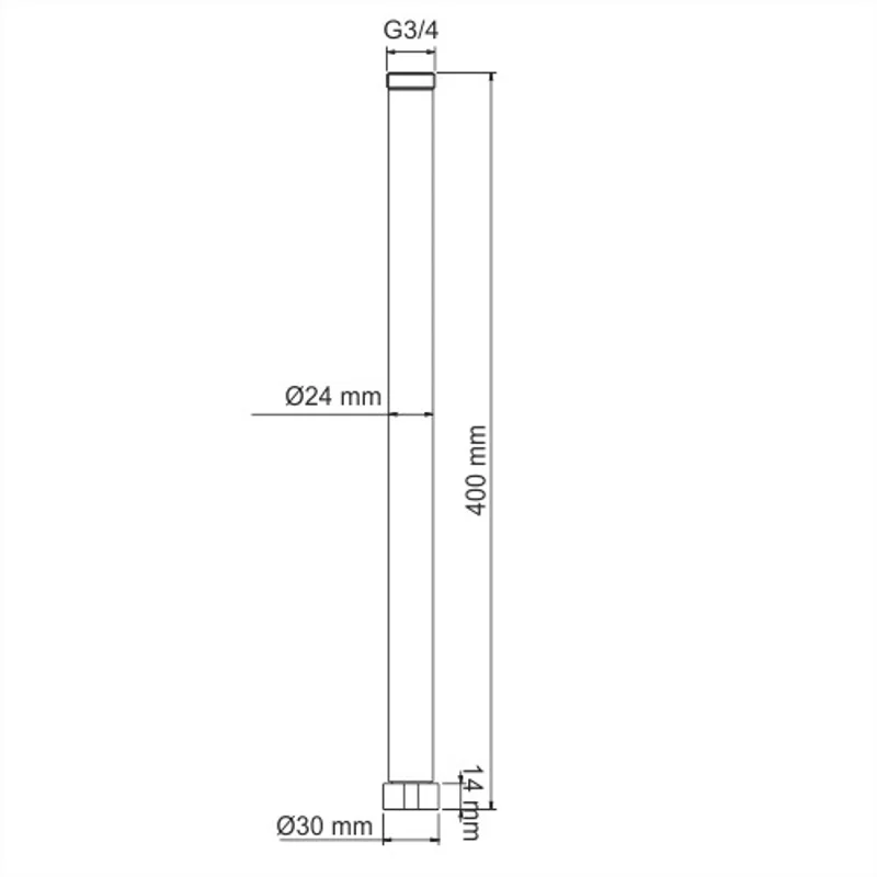 Удлинитель для душевого комплекта WasserKRAFT, хром, 40 см, A133