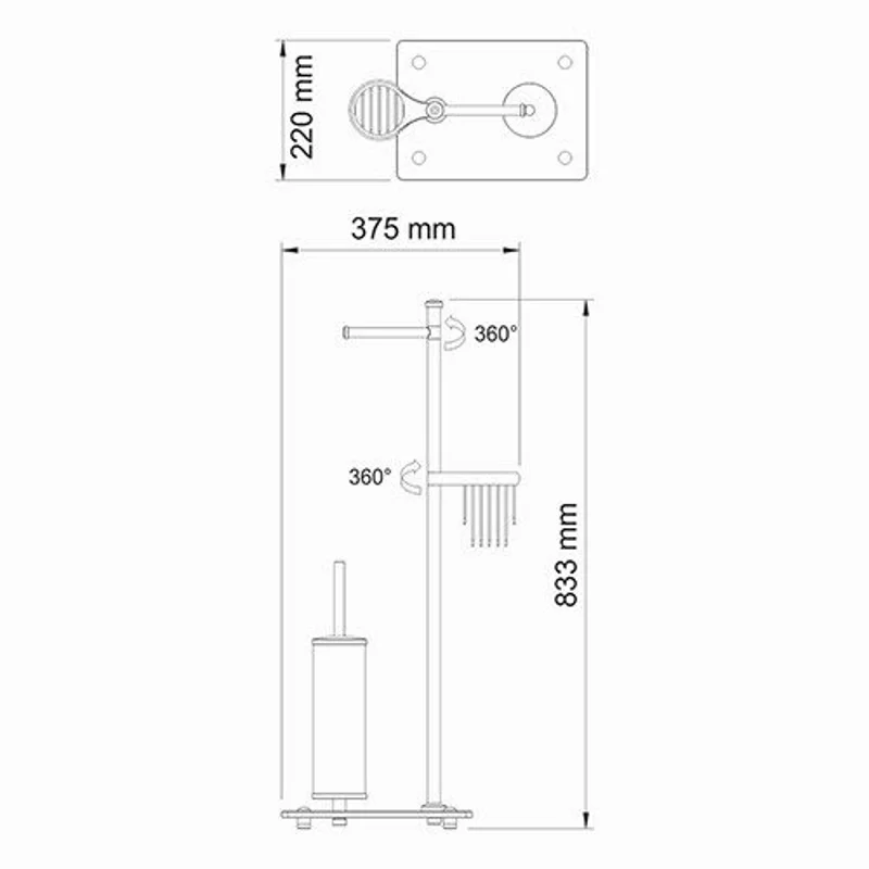 Напольная стойка WasserKRAFT Exter K-1234 Светлая бронза