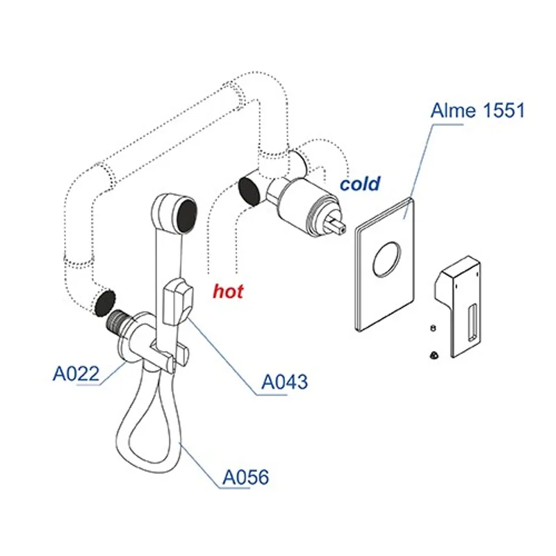 Гигиенический душ со смесителем WasserKRAFT Alme A01556 Хром