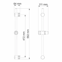 Душевая штанга WasserKRAFT A012 Хром матовый