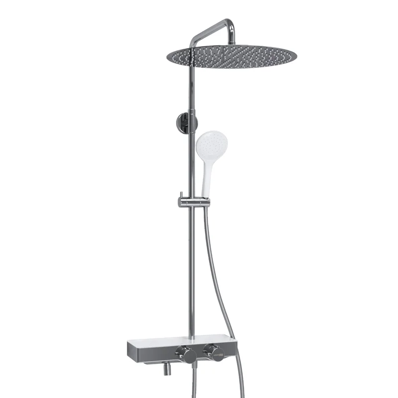 Душевая система WasserKRAFT A113.117.155.CH Thermo с термостатом Хром Белая