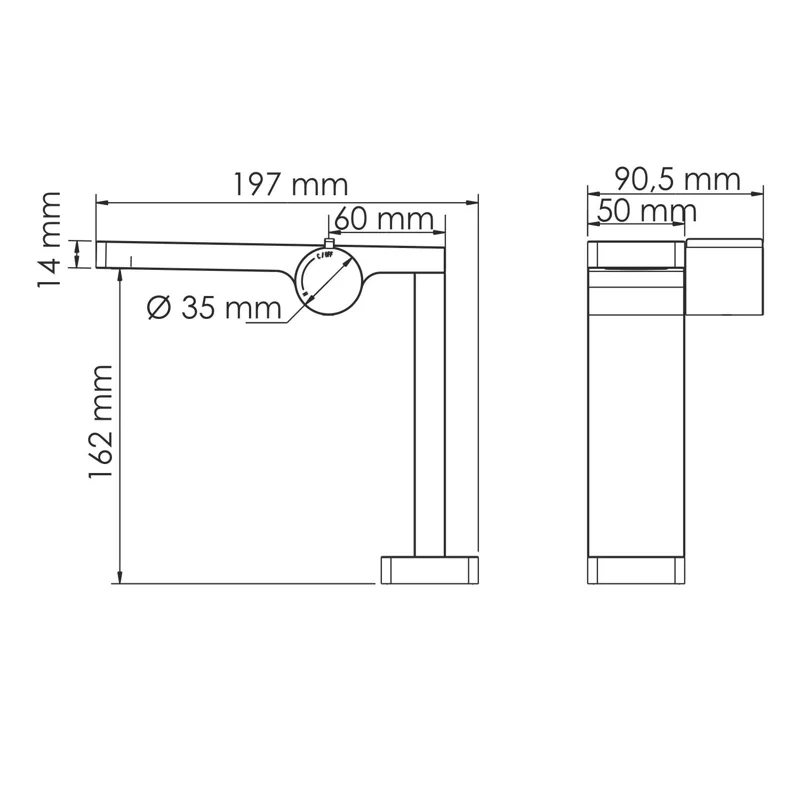 Смеситель для раковины WasserKRAFT Elbе 7410 Черный матовый