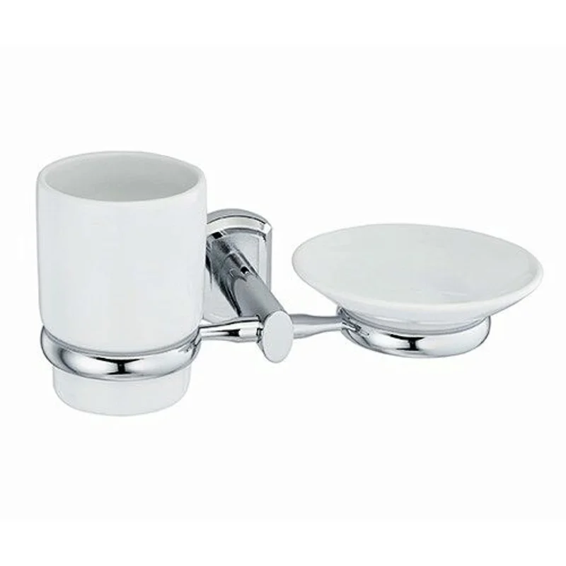 Стакан для зубных щеток с мыльницей WasserKRAFT Oder K-3026 Хром