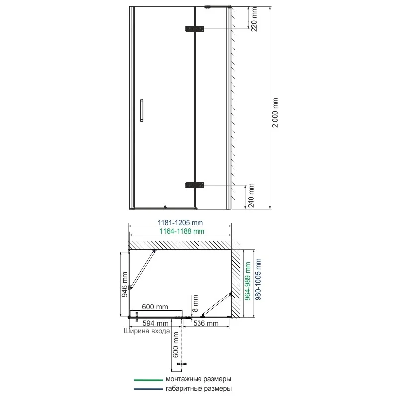Душевой уголок WasserKRAFT Aller 120х100 R 10H10R профиль Хром стекло прозрачное