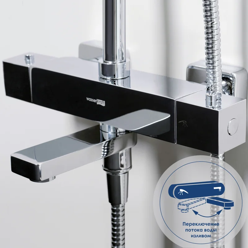 Душевая система WasserKRAFT A19901 с термостатом Хром