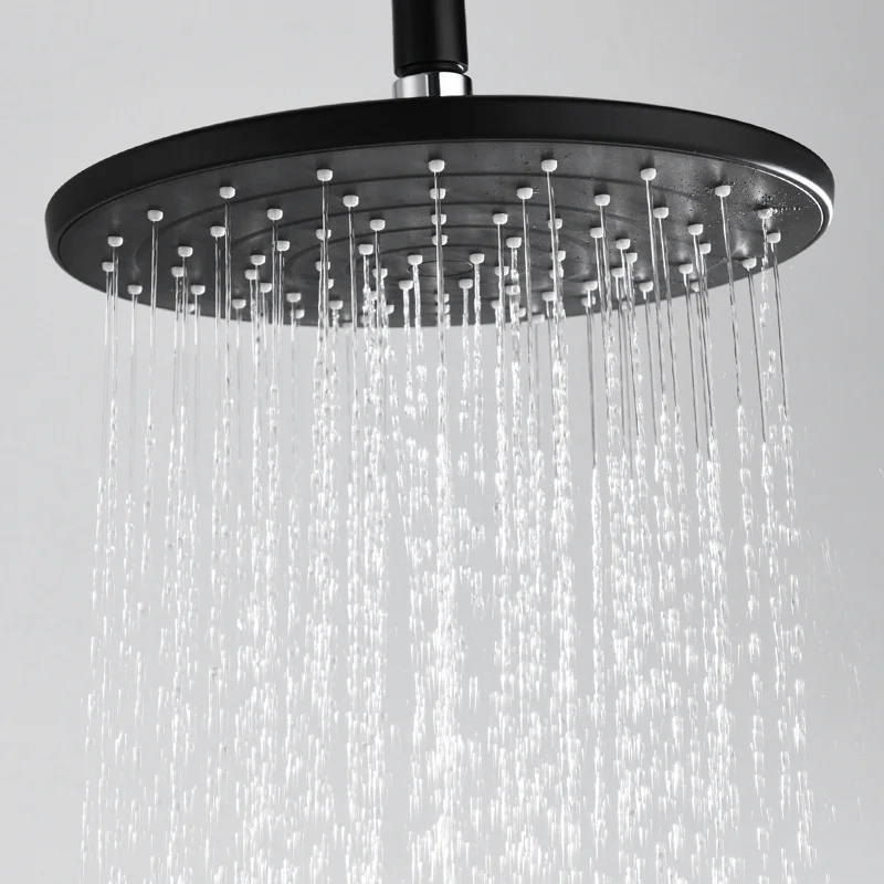 Верхний душ WasserKRAFT A077, D 22,5 см, 76 форсунок, 1 режим струи, без держателя, Черный