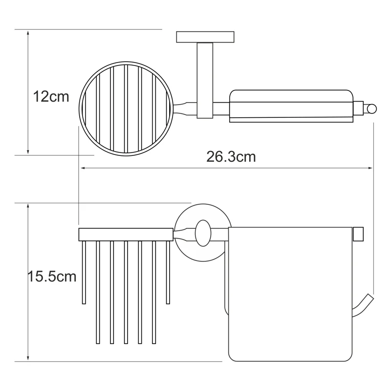 Держатель туалетной бумаги и освежителя воздуха WasserKRAFT Rhein K-6259 с крышкой Хром