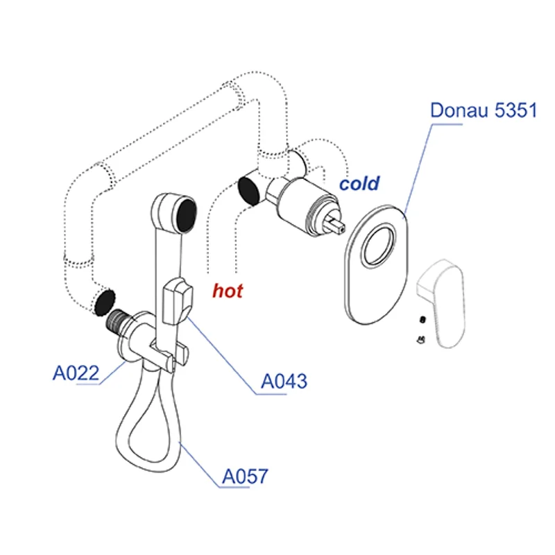 Гигиенический душ со смесителем WasserKRAFT A11057 Хром