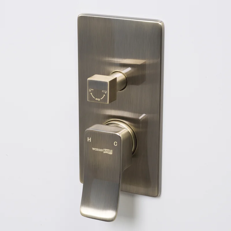 Смеситель скрытого монтажа WasserKRAFT Exter 1641 для ванны и душа, светлая бронза