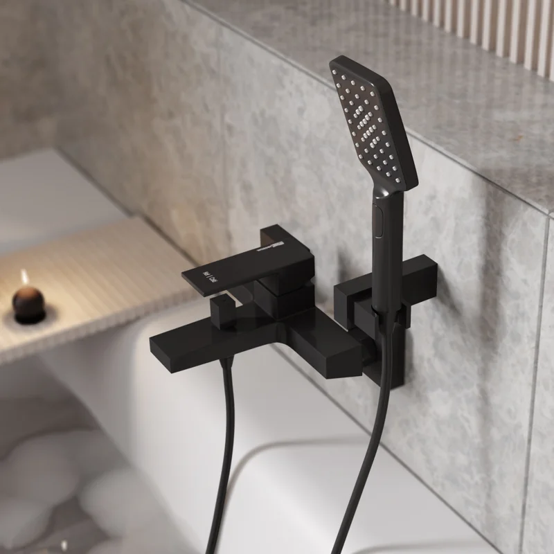 Смеситель для ванны WasserKRAFT Abens 2001 Чёрный матовый