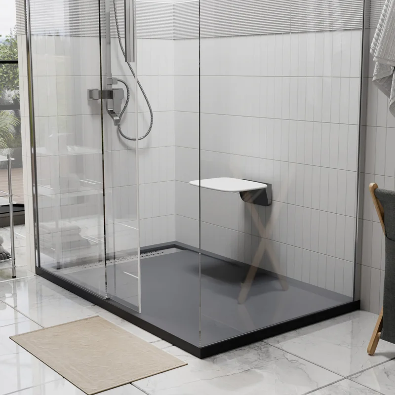 Душевой поддон из искусственного камня WasserKRAFT Wiese 120x90 84T07 Серый матовый