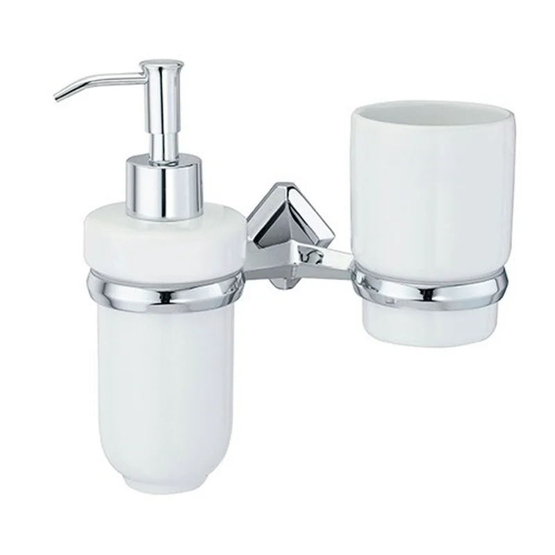 Стакан с дозатором мыла Wasserkraft Aller K-1100 K-1189C подвесные хром/керамика белая