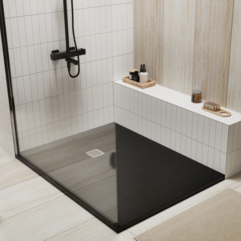 Душевой поддон из искусственного камня WasserKRAFT Dill 120x90 61T07 Черный матовый