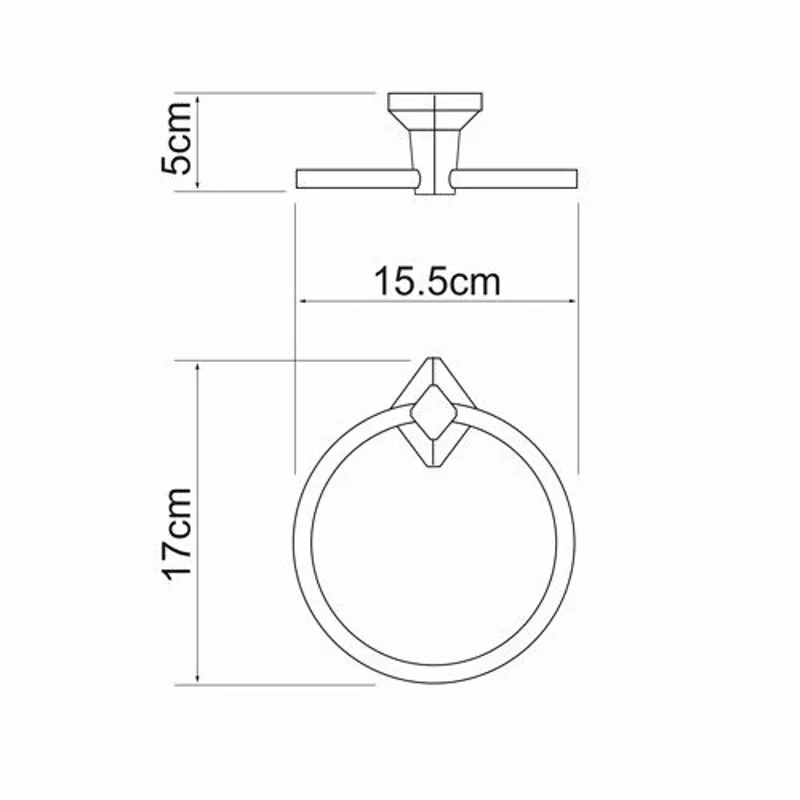 Держатель полотенец WasserKRAFT кольцо K-1160 хром