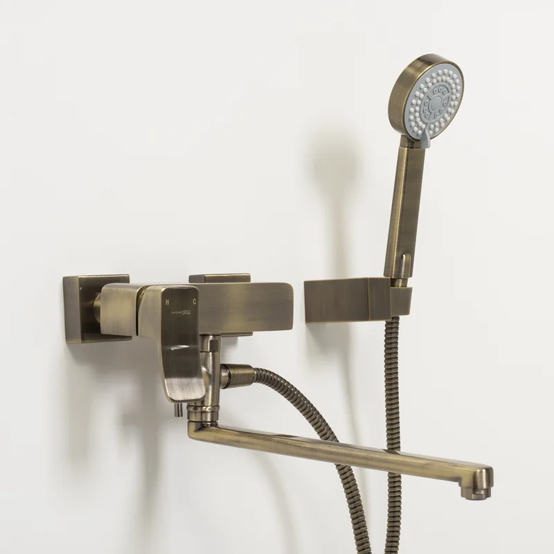 Смеситель для ванны WasserKRAFT Exter 1602L универсальный Светлая бронза