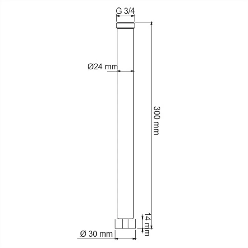 Удлинитель для душевого комплекта WasserKRAFT, хром, 30 см, A132