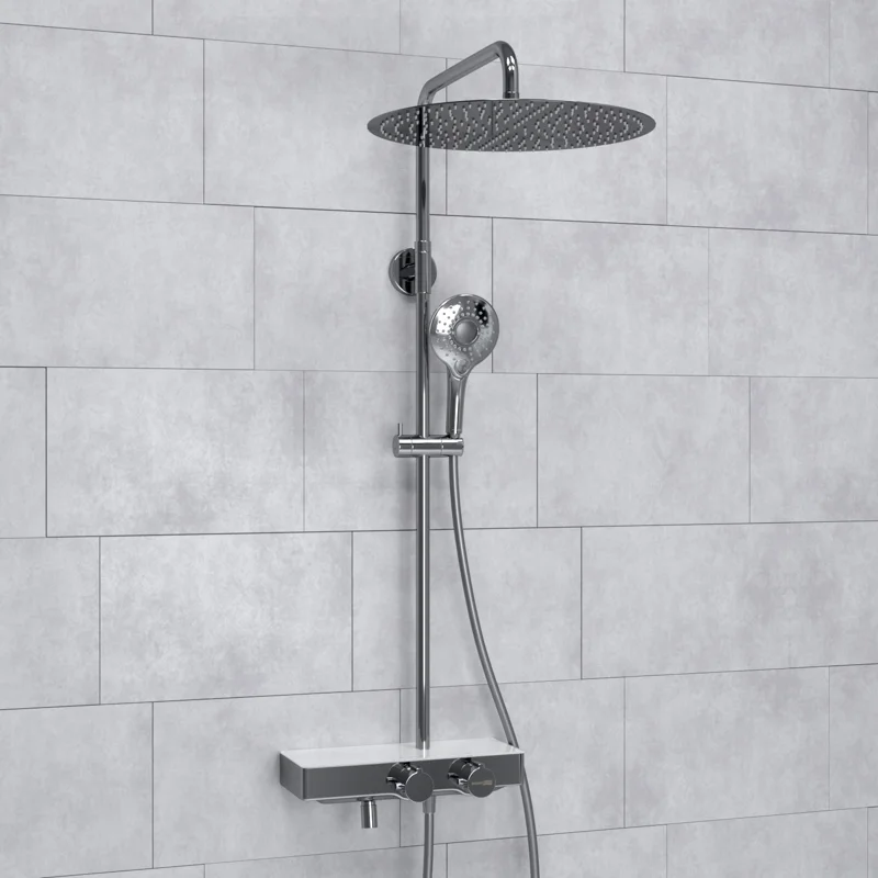 Душевая система WasserKRAFT A113.117.101.CH Thermo с термостатом Хром Белая