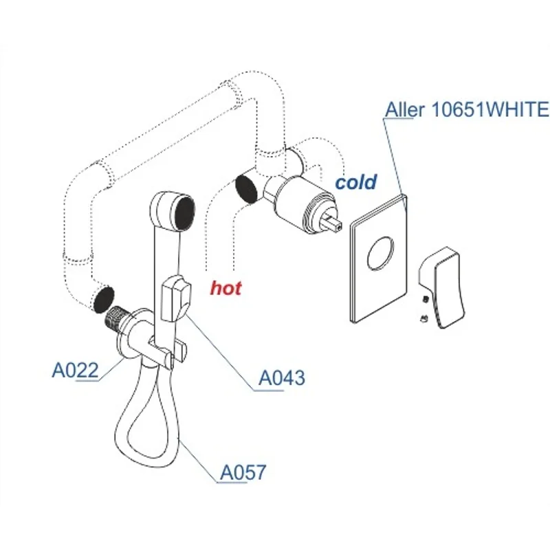 Гигиенический душ со смесителем WasserKRAFT Aller A010657WHITE Хром