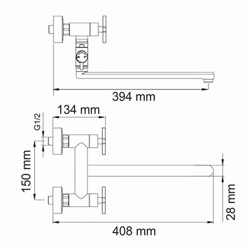 Смеситель для ванны с душем Wasserkraft Weser 7802L