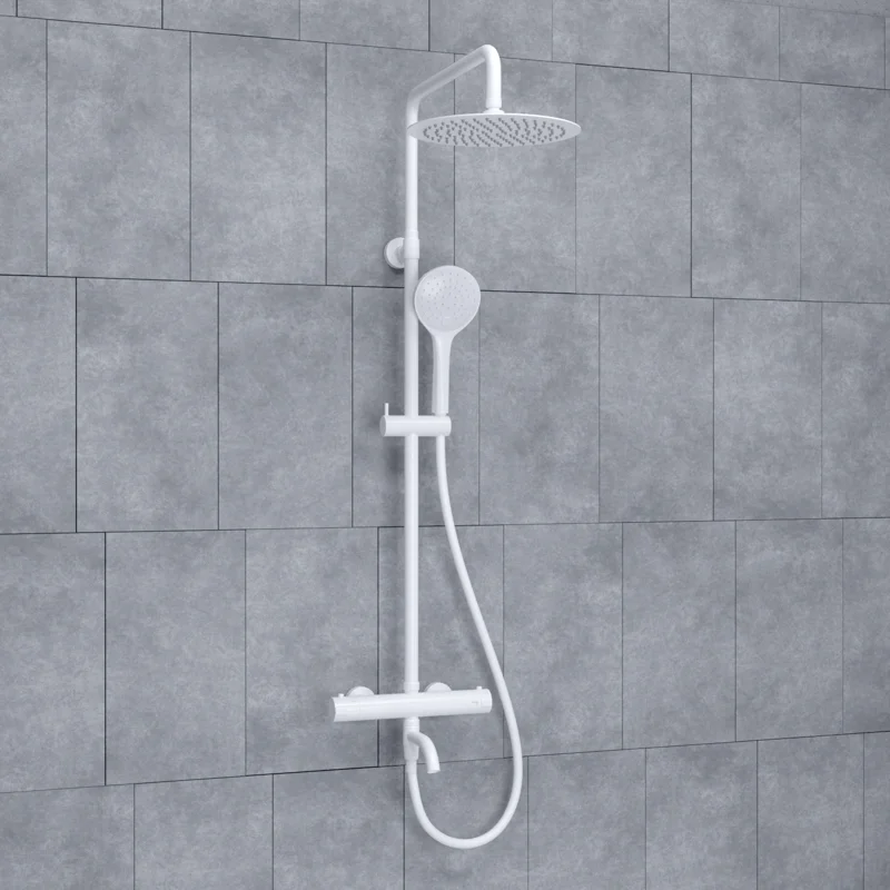 Душевая система WasserKRAFT A188.257.155.WM Thermo с термостатом Белая матовая