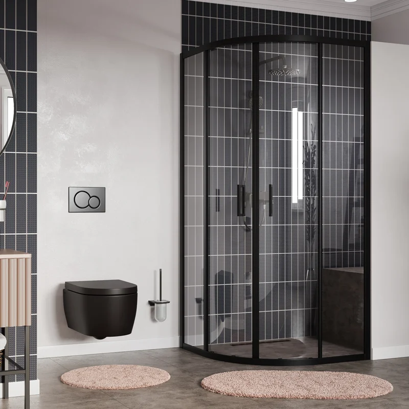 Душевой уголок WasserKRAFT Dill 90x90 61S01 профиль Черный матовый стекло прозрачное