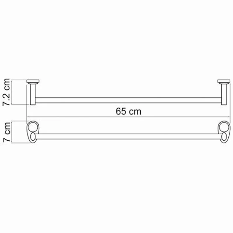 Держатель полотенец WasserKRAFT штанга K-9230 хром