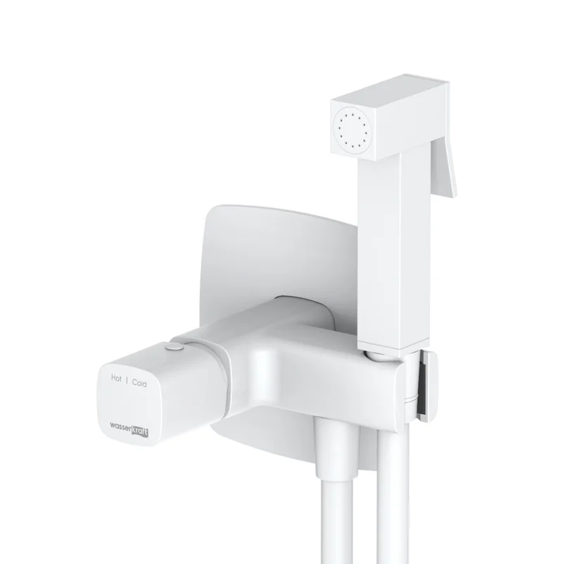 Гигиенический душ со смесителем WasserKRAFT Saale 9538 Белый матовый