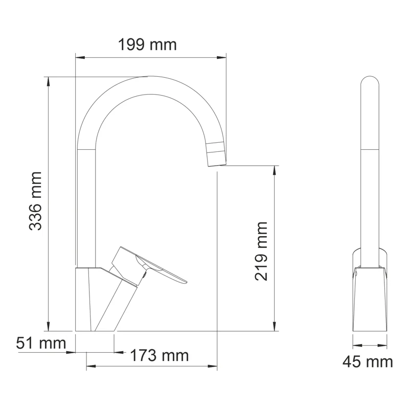 Смеситель для кухни WasserKRAFT Leine 3507 Хром