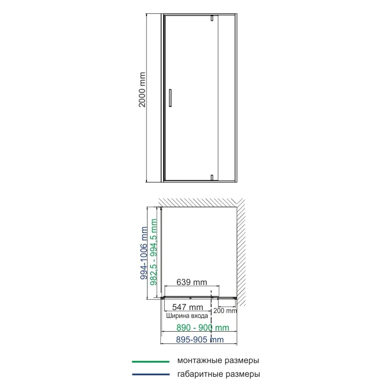 Душевой уголок WasserKRAFT Aisch 90x100 55P18 профиль Матовое золото стекло прозрачное