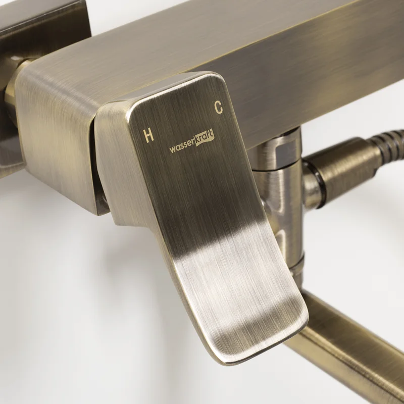 Смеситель для ванны WasserKRAFT Exter 1602L универсальный Светлая бронза