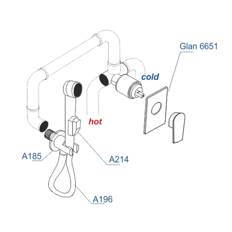 Гигиенический душ со смесителем WasserKRAFT А66096 Черный глянец
