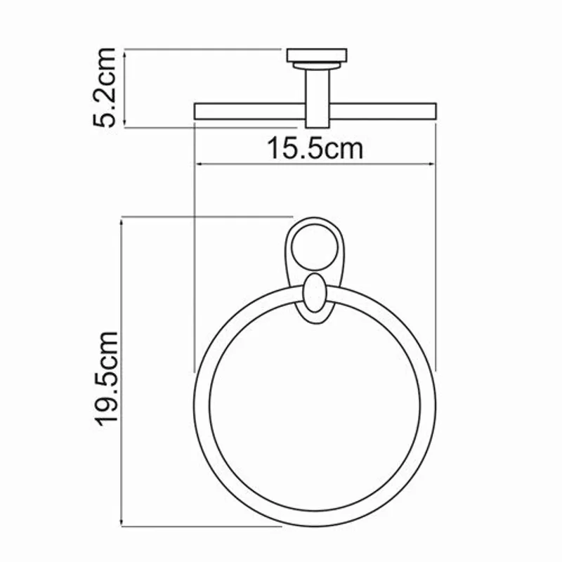 Держатель полотенец WasserKRAFT кольцо K-9260 хром