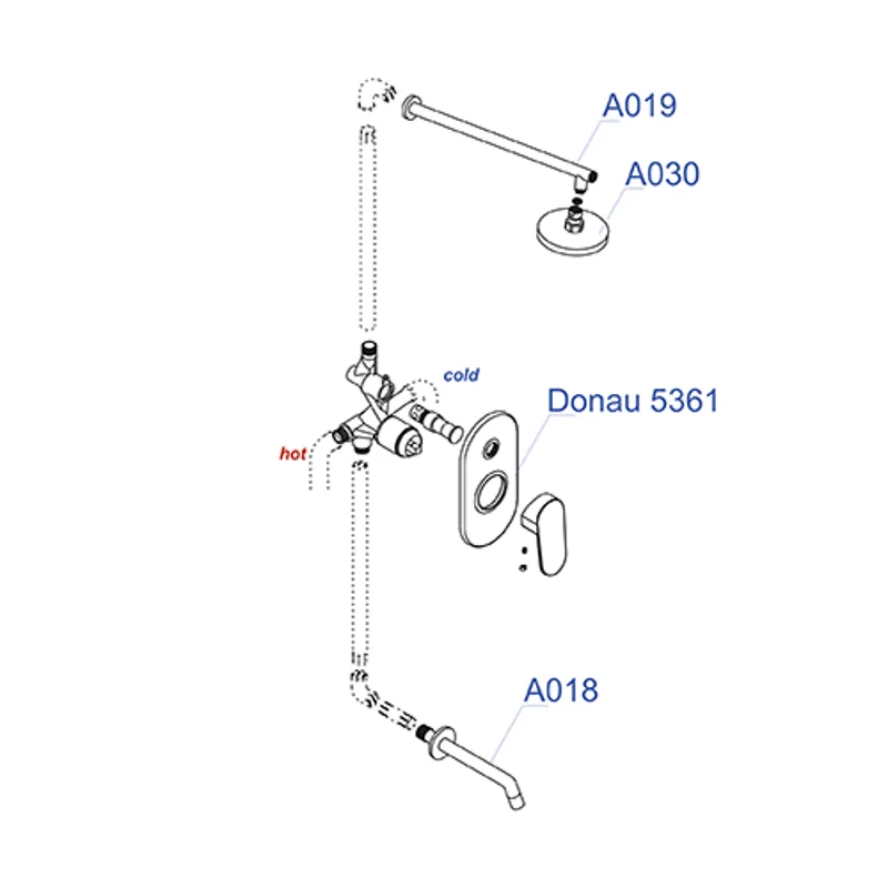 Душевая система WasserKRAFT A13030 Хром
